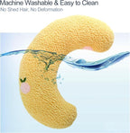 Cat Pillows for Indoor Cats, Soft Fluffy Dog Calming Pillow, Little Dog Pillows, U Shaped Half Donut Cuddler with Cute Embroidery, Washable Neck Protector Pillows for Small Dogs and Cats (yellow)