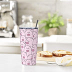 Pig Tumbler with Lid and Straw, 20 Oz Stainless Cup Steel Insulated Water Bottle Travel Coffee Mug