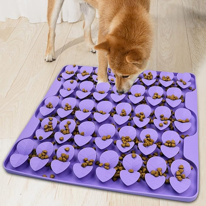 Snuffle Mat for Large Dogs,Silicone Slow Feeder Lick Mat for Slow Down Feeding,Encourages Natural Foraging Skill,Relieving Stress,Interactive Feed Game Toy for All Breed Dogs