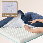 EHEYCIGA Memory Foam Dog Bed for Large Sized, Orthopedic Dog Sofa with Sides and Waterproof Liner, Washable Bolster Pet Couch with Removable Cover, 41x27x7.5 Inch, Navy