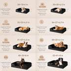 EHEYCIGA Orthopedic Dog Beds for Large Dogs, Waterproof Memory Foam Large Pet Bed with Sides, Non-Slip Bottom and Egg-Crate Foam Dog Couch Bed with Washable Removable Cover, Black