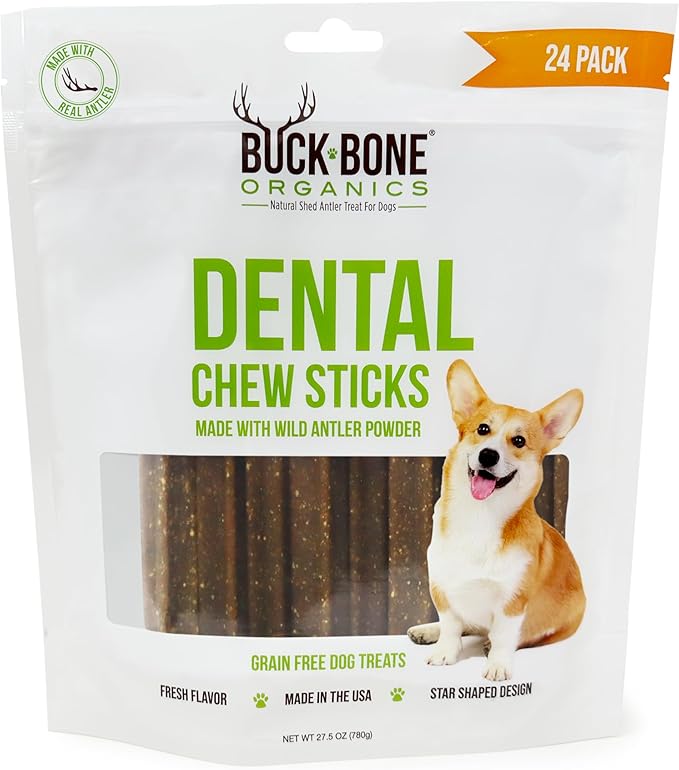 Buck Bone Organics Natural Dental Chew 24 Chews in Pack