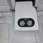 2 Pack Absorbent Car Coasters for Cup Holders,Gradient Colorful Dog paw Print Ceramic Coasters with Cork Back and Finger Slot,2.56" Auto Accessories for Women & Men.