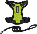 Voyager Escape-Proof Step-in Lock Cat Harness & 5ft Neoprene-Handle Leash Set All-Weather Mesh with Reflective Stitching for Small to Large Cats by Best Pet Supplies, Lime Green/Black Trim, S