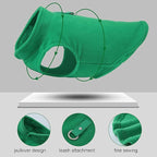 JACKO & CO - Fleece Vest Sweater with Leash Ring - Soft Lightweight Breathable for Puppies Small Medium Dogs, Kitten, Cats, Chihuahua - Warm for Fall/Autumn/Winter (Green, X-Small 2-4lbs)