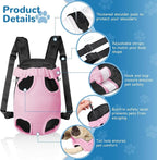 YUDODO Pet Dog Carrier Backpack Adjustable Dog Front Carrier, Legs Out Easy-Fit Dog Travel Backpack Carrier for Hiking Camping for Small Medium Dogs Cats and Rabbits (Large, Pink)