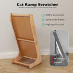 Sisal L Shaped Cat Scratcher - 28 Inch Cat Scratch Ramp for Indoor Cat use,Vertical Cat Scratching Post,Wooden Climbing Kitten/Cats Furniture(L Shape)
