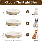 Love's cabin Round Donut Cat and Dog Cushion Bed, 20in Pet Bed for Cats or Small Dogs, Anti-Slip & Water-Resistant Bottom, Super Soft Durable Fabric Pet beds, Washable Luxury Cat & Dog Bed Camel