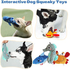 Plush Toys for Small and Medium Dogs, Cute Squeaky Dog Toy for Puppies, Durable Fabric Crinkle Paper chew Toys (3 Pack)