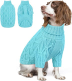 Queenmore Dog Sweaters for Large Dogs Girls Boys,Warm Pullover Extra Large Dog Sweater,Dogs Christmas Sweaters,Classic Turtleneck Thick Clothes for Extra Large Pets, Pitbull, Boxer(Lake Blue,XL)