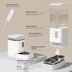 Gardner Pet Automatic Dog Water Dispenser Gravity Waterer with Stainless Steel Bowl Water Dispenser 6.5L Large Capacity Water Feeder for Dogs Cats Pets, BPA-Free Noise-Free (White, 6.5L)