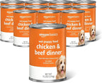 Amazon Basics Puppy Chopped Ground Dinner Canned Dog Food, with Chicken & Beef, 13.2oz (Pack of 12)