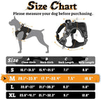 rabbitgoo Dog Harness Medium Sized No Pull, Tactical Service Pet Vest with Molle and Control Handle, Adjustable and Reflective Military Harness for Easy Walking and Training, Black, M