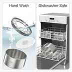 2L No Spill Water Bowl for Dogs, Double-Wall Stainless Steel with Splash-Proof Paws Lid and Floating Disk, Non-Slip Base, Easy to Clean Slow Water Feeder for Small Medium Dogs