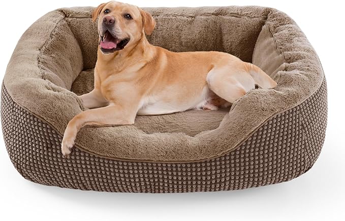 INVENHO Large Dog Beds Large Sized, Washable Orthopedic Warming Soft Sleeping Durable with Anti-Slip Bottom