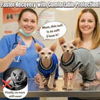 T'CHAQUE Cat Clothes Surgery Recovery Suit for Female Male, Cat Onesie Pet Surgical Pajamas Hind Legs Long Sleeve, Abdominal Wound Skin Diseases, E-Collar Alternative, Spay Recovery Suit, RoyalBlue-XL