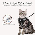 Cat Leashes and Harnesses for Walking,Breathable Soft Kittens Vest for Cats Dogs, Kitten Harness Escape Proof with Bell and Bow-Knot Decoration Christmas(XXS, Black-White)