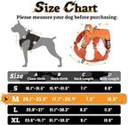 rabbitgoo Dog Harness Medium Sized No Pull, Tactical Service Pet Vest with Molle and Control Handle, Adjustable and Reflective Military Harness for Easy Walking and Training, Orange, M