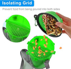 Dog Travel Water Bottle Collapsible Bowls, 2 in 1 Pet Food Container with Collapse Bowls, Outdoor Portable Water Bowls for Walking, Traveling, Camping and Hiking (Green)