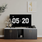 Cat Litter Box Enclosure for 2 Cats,cat Litter Box Enclosure Furniture with Double Room,Stackable,Indoor，Large cat Cabinet,pet House Side Coffee Table,White and Black (Black)