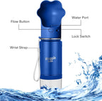 Stainless Steel Dog Travel Water Bottle, Vacuum Insulated Portable Dog Water Dispenser, Drink Cup and Snack Container On The Go, Outdoor Walking, Hiking, Travel (Cobalt)