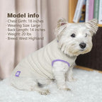 KYEESE 2Pack Dog T-Shirts Waffle, Stretchy T-Shirts, Lightweight Tank Top, Sleeveless Vest, Breathable, XX-Large, Purple + Grey