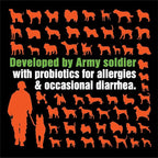 Army Soldier Owned Dog Probiotics for Yeast, Itchy Skin & Itchy Ears, Dog Allergy Relief, Digestive Health, Occasional Diarrhea & Immune Support, 60 Yummy Chewables