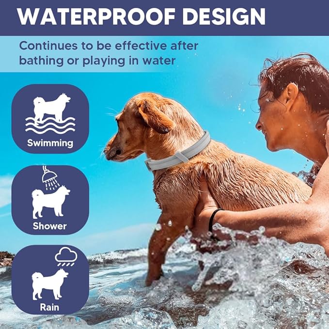 Flea Collar for Dogs, Tick Collar for Larger Dogs, Dog Flea Collars,8 Months Protection,Plant-Based Ingredients,Comfortable Dog Flea Collars – Perfect for Sleep, Play, Walks & Water Fun-2P