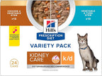 Hill's Prescription Diet k/d Kidney Care Stew Variety Pack Canned Cat Food, 2.9 oz., Count of 24