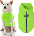 Gooby Zip Up Fleece Dog Sweater - Lime, Large - Warm Pullover Fleece Step-in Dog Jacket with Dual D Ring Leash for Small to Medium Dogs