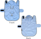 MAMORE Dog Raincoat Reversible,Waterproof Dog Rain Coat Hooded Slicker Poncho with Reflective Strip, Plaid Double Layer Rain Jacket for Small Medium Large Dogs (Light Blue, XX-Large)