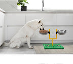 NFL Houston Texans Goalpost Football Field Dog Feeder – Adjustable Elevated Dog Bowls with Stand, 2 Stainless Steel Bowls, Non-Slip Rubber Feet, Raised Pet Feeder for Large & Small Dogs, Cats.