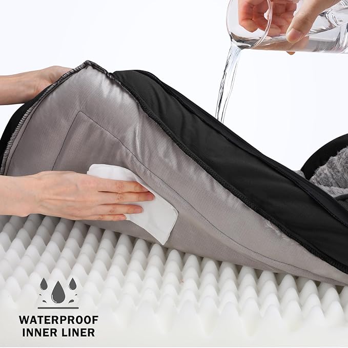 INVENHO Orthopedic Dog Bed for Large Dogs, Washable Waterproof, Egg-Crate Foam Dog Couch Bed with Washable Removable Cover, Waterproof Lining and Nonskid Bottom