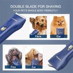 2 in 1 Prowerful Home Professional Dog Grooming Kit Clipper Low Noise USB Rechargeable Gifts for Dog Cat Blue,MTS006
