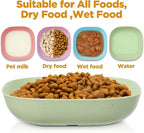 32 Pcs Fatigue Relief Cat Bowl 5.5 Inch Shallow Cat Food Dish Tray Wet Feeding Bowls Wide and Small Pet Plates for Short Legged Kitten,Ferrets,Kitten Shelter(Blue, Green, Pink, Beige)