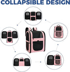 Apollo Walker Dog & Cat Carrier Backpack for 4-15lb Pets - Ventilated Safe Design with Padded Back Support, Breathable Mesh Pet Backpack for Hiking, Travel, Outdoor (Pink)
