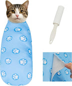 Supet Cat Wrap for Cutting Nails, Self-Adhesive Cat Grooming Wrap, Anti-Scratch Cat Wrap for Grooming, Ideal for Medicine, Nail Clipping, Teeth Brushing, Ear Cleaning