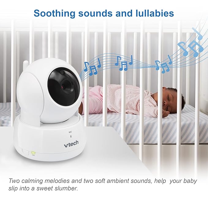 VTech VM923 Baby Monitor, 2.8” Screen, Pan-Tilt-Zoom, 1000ft Long Range, Night Vision, 2-Way Audio, Temperature Sensor, Lullabies, Secure Transmission No WiFi