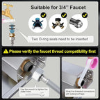 1Gal/3.8L Automatic Water Dispenser for Dogs, Patented Automatic Dog Waterer Bowl for Outdoor, Stainless Steel Water Bowl Dispenser for Livestock Chicken, Dog Feeder Fit 3/4'' GHT Faucet