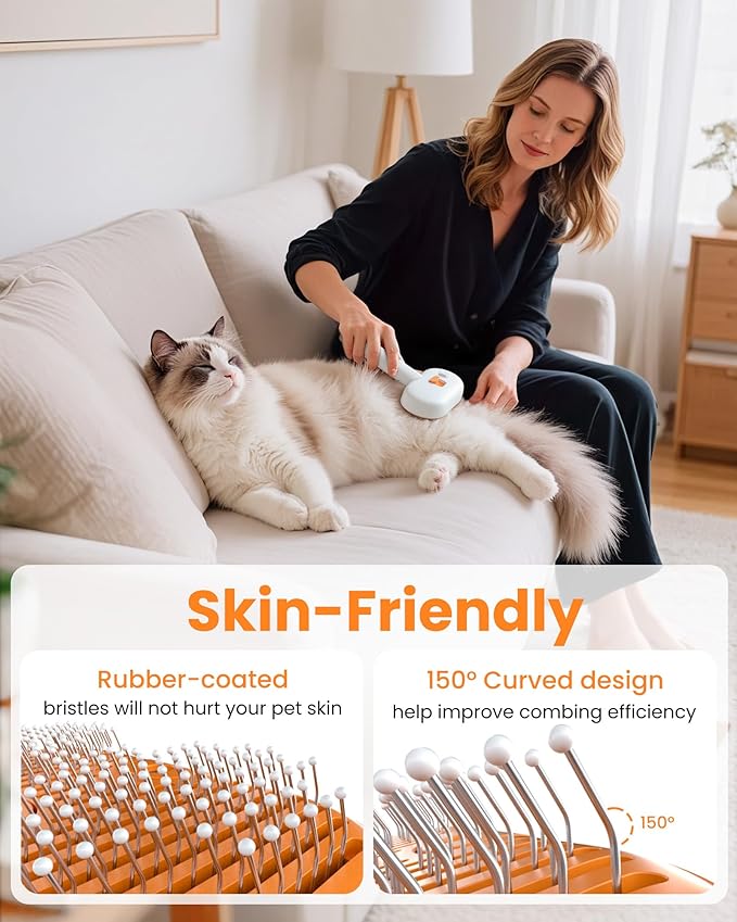 Cat Steam Brush, Self Cleaning Cat Brush for Shedding, 3 in 1 Pet Spray Hair Removal Comb, Pet Steam Brushes for Long and Short Haired Dog, Cool Mist Only