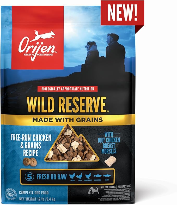 ORIJEN Wild Reserve Dry Dog Food Free-Run Chicken & Grains Recipe 4lb Bag