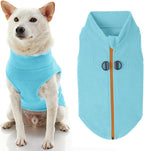 Gooby Zip Up Fleece Dog Sweater - Turquoise, Large - Warm Pullover Fleece Step-in Dog Jacket with Dual D Ring Leash for Small to Medium Dogs