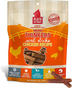 PLATO Mini Thinkers Sticks - Natural Dog Treats - Real Meat - Air Dried - Made in the USA, Chicken Flavor, 6 ounces