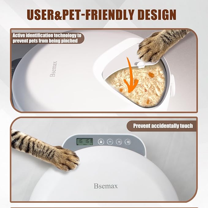 Automatic Cat Feeder Wet Food, 4 Meal Cordless Automatic Pet Feeder, Pet Fresh Food Refrigerated Container with 2 Ice Packs, Wet Foods Auto Feeder with Kitty Puppy Cat Dog Food Bowl