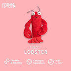 fabdog Floppies Plush Dog Toy - Cute & Durable Squeaky Dog Toys - Best Squeak Toy for Puppies and All Breeds | Ideal Pet Gift| Small Lobster