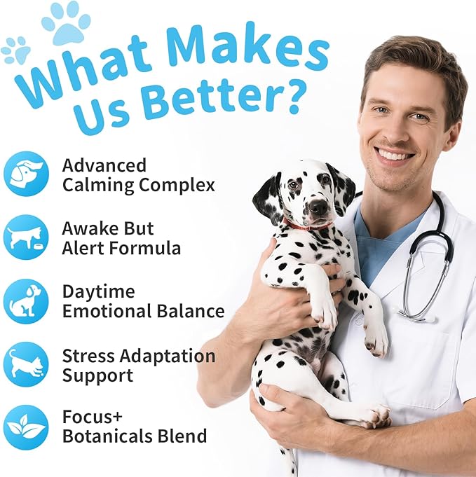 Calming Chews for Dogs – Calming Treats for Anxiety, Stress, Separation, Travel&Thunder, Relaxation & Focus Support with L-Theanine, Valerian Root, Chamomile & Ashwagandha, Bacon Flavor, 60Ct