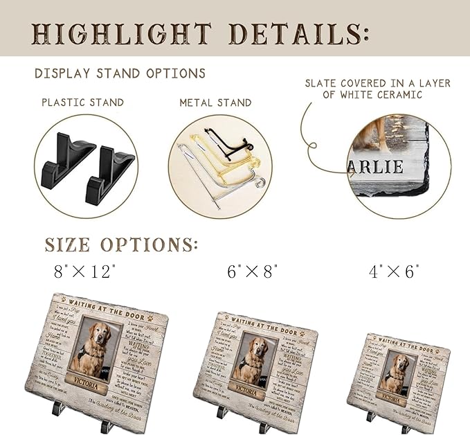 Personalized Cat Sympathy Gifts, Cemetery Decorations for Grave, Custom Pet Memorial Stone with Photo Name Date Bereavement Sympathy Gift for Cat Lover (Quote 10)