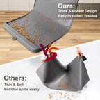 Dog Food Mat - Silicone Dog Mat for Food and Water - 28" x 20" Pet Feeding Mats with Residue Collection Pocket - Waterproof Dog Cat Bowl Mat with High Edges to Prevent Water Food Spills (Gray)