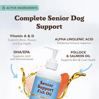 Natural Dog Company Omega 3 Fish Oil for Senior Dogs Supplement – Support Mobility, Skin, Coat, Heart & Brain, with Turmeric, Salmon & Fish Oil for Aging Dogs, Liquid Canine Supplement, 16oz