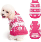 KOOLTAIL Cable Knit Dog Sweater Turtleneck, Cold Weather Pullover Classic Knitwear, Snowflake Pattern Thick Warm Winter Pet Clothes, Dog Christmas Sweater for Small Medium Large Dogs Girl, Pink SM